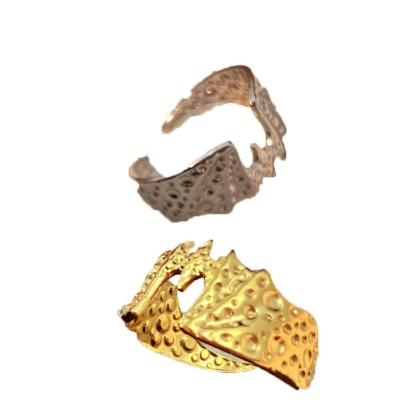 Wholesale Jewelry Stainless Steel Heart Shape Geometric Natural Style Electroplated Men's Ring
