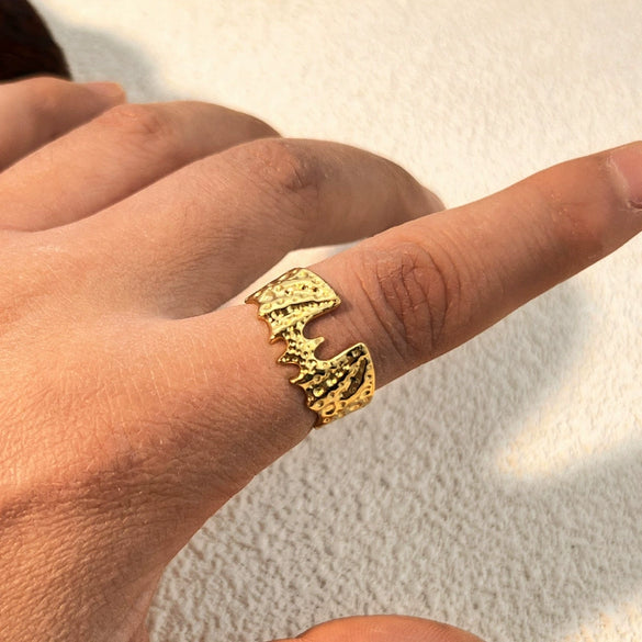 Wholesale Jewelry Stainless Steel Heart Shape Geometric Natural Style Electroplated Men's Ring