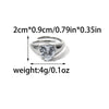 Wholesale Jewelry Stainless Steel Heart Shape Geometric Zircon Opening Ring For Women