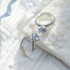 Wholesale Jewelry Stainless Steel Heart Shape Geometric Zircon Opening Ring For Women
