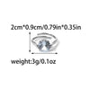 Wholesale Jewelry Stainless Steel Heart Shape Geometric Zircon Opening Ring For Women