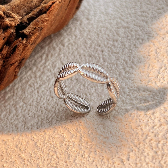 Wholesale Jewelry Stainless Steel Heart Shape Open Ring With Marine Element And Electroplating Treatment