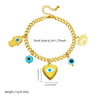Wholesale Jewelry Stainless Steel Heart Shape Pendant Bracelet With Cartoon Oil Drop Devil's Eye Love Design And Electroplating For Women