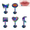 Wholesale Jewelry Stainless Steel Heart Shaped Multicolor Butterfly Geometric Electroplated Ear Nail Piercing Jewelry