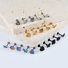 Wholesale Jewelry Stainless Steel Heart Shaped Multicolor Butterfly Geometric Electroplated Ear Nail Piercing Jewelry