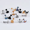 Wholesale Jewelry Stainless Steel Heart Shaped Multicolor Butterfly Geometric Electroplated Ear Nail Piercing Jewelry