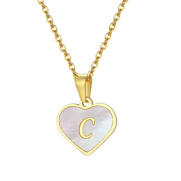 Wholesale Jewelry Stainless Steel Heart Shaped Pendant Necklace With Electroplating For Female