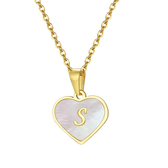 Wholesale Jewelry Stainless Steel Heart Shaped Pendant Necklace With Electroplating For Female