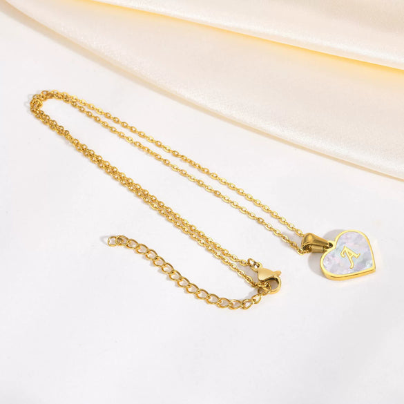 Wholesale Jewelry Stainless Steel Heart Shaped Pendant Necklace With Electroplating For Female