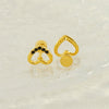 Wholesale Jewelry 316L Stainless Steel Heart Shaped Threaded Earrings For Women With Electroplating