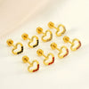 Wholesale Jewelry 316L Stainless Steel Heart Shaped Threaded Earrings For Women With Electroplating