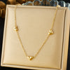Wholesale Jewelry Stainless Steel Heartshaped Electroplated Collar Chain Necklace For Women