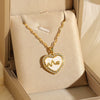 Wholesale Jewelry Stainless Steel Heartshaped Electroplated Mixed Gemstone Setting Love Pendant Necklace