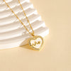 Wholesale Jewelry Stainless Steel Heartshaped Electroplated Mixed Gemstone Setting Love Pendant Necklace