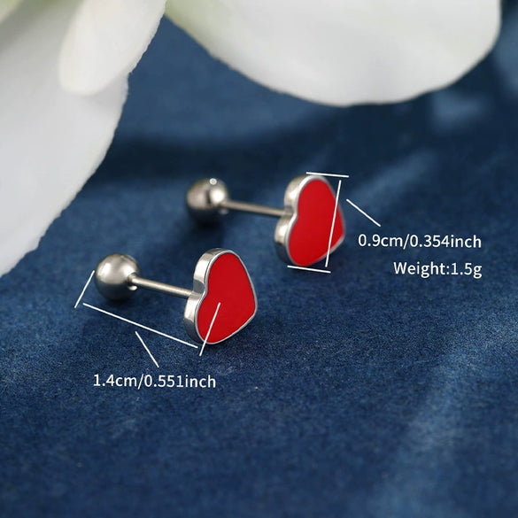 Wholesale Jewelry Stainless Steel Heartshaped Electroplated Women's Earrings