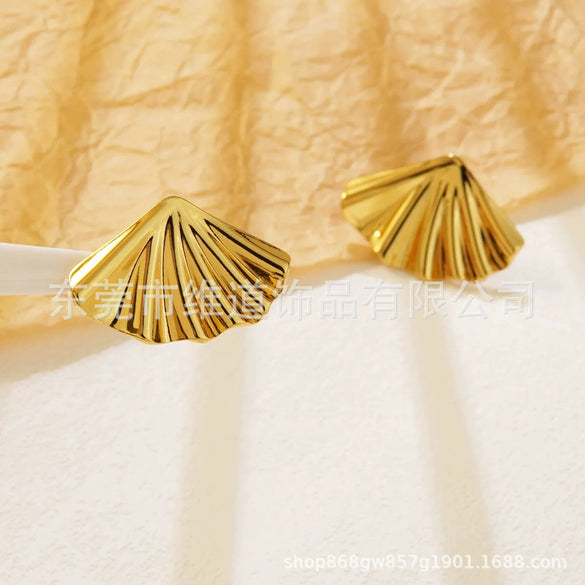 Wholesale Jewelry Stainless Steel Heartshaped Flower Geometric Earrings With Stamping