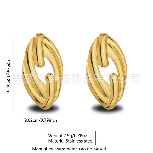 Wholesale Jewelry Stainless Steel Heartshaped Flower Geometric Earrings With Stamping