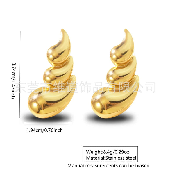 Wholesale Jewelry Stainless Steel Heartshaped Flower Geometric Earrings With Stamping