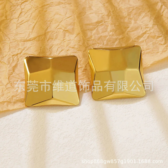 Wholesale Jewelry Stainless Steel Heartshaped Flower Geometric Earrings With Stamping