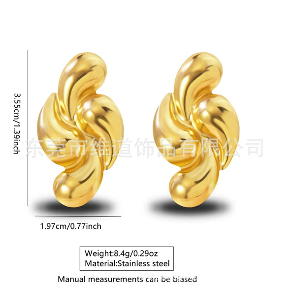 Wholesale Jewelry Stainless Steel Heartshaped Flower Geometric Earrings With Stamping