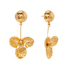 Wholesale Jewelry Stainless Steel Hemisphere Three Petal Flower Pendant Earrings Electroplated For Women