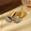 Wholesale Jewelry Stainless Steel High Sense Geometric Round Electroplated Earrings For Women