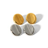 Wholesale Jewelry Stainless Steel High Sense Geometric Round Electroplated Earrings For Women