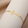 Wholesale Jewelry Stainless Steel Hollow Cross Unisex Bracelet With Letters Numbers Text Electroplating