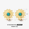 Wholesale Jewelry Stainless Steel Hollow Flower Electroplating Women's Plant Flowers Style Earrings Ring
