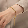 Wholesale Jewelry Stainless Steel Hollow Heart Woven Geometric Electroplated Bracelet For Women