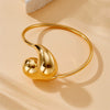 Wholesale Jewelry Stainless Steel Hollow Water Drop Pendant Electroplated Ladies Accessories Bracelet Earrings Necklace