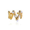 Wholesale Jewelry Stainless Steel Imitation Pearl Bow Heart Shape Open Ring For Women Electroplated