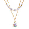 Wholesale Jewelry Stainless Steel Imitation Pearl Geometric Electroplating Necklace For Women