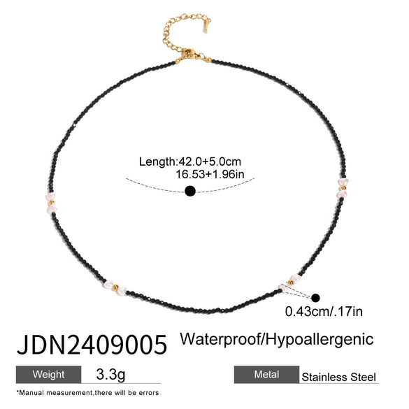 Wholesale Jewelry Stainless Steel Imitation Pearl Geometric Electroplating Necklace For Women