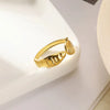 Wholesale Jewelry Stainless Steel Imitation Pearl Geometric Love Cross Open Ring With Electroplating And Retro Style