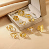 Wholesale Jewelry Stainless Steel Imitation Pearl Geometric Love Cross Open Ring With Electroplating And Retro Style
