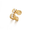 Wholesale Jewelry Stainless Steel Imitation Pearl Hollow Geometric Wave Vintage Open Ring Electroplated