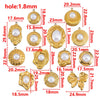 Wholesale Jewelry Stainless Steel Imitation Pearl Pendant With Round Irregular Bow Pattern Gold Plated Handmade Accessories