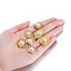 Wholesale Jewelry Stainless Steel Imitation Pearl Pendant With Round Irregular Bow Pattern Gold Plated Handmade Accessories
