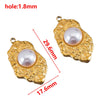Wholesale Jewelry Stainless Steel Imitation Pearl Pendant With Round Irregular Bow Pattern Gold Plated Handmade Accessories