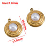 Wholesale Jewelry Stainless Steel Imitation Pearl Pendant With Round Irregular Bow Pattern Gold Plated Handmade Accessories