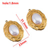 Wholesale Jewelry Stainless Steel Imitation Pearl Pendant With Round Irregular Bow Pattern Gold Plated Handmade Accessories