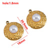 Wholesale Jewelry Stainless Steel Imitation Pearl Pendant With Round Irregular Bow Pattern Gold Plated Handmade Accessories