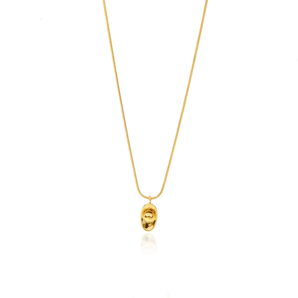 Wholesale Jewelry Stainless Steel Ingot Pendant With Round Snake Clavicle Chain Electroplated