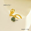 Wholesale Jewelry Stainless Steel Irregular Geometric Opening Ring Set With Stone Light Luxury Style Electroplated