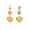 Wholesale Jewelry Stainless Steel 18K Electroplating Heart Shape Geometric Women's Earrings