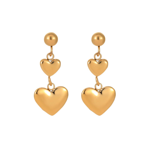 Wholesale Jewelry Stainless Steel 18K Electroplating Heart Shape Geometric Women's Earrings