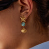 Wholesale Jewelry Stainless Steel 18K Geometric Electroplating Ocean Style Starfish Shell Earrings And Rings For Women