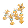 Wholesale Jewelry Stainless Steel 18K Geometric Electroplating Ocean Style Starfish Shell Earrings And Rings For Women