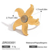 Wholesale Jewelry Stainless Steel 18K Geometric Electroplating Ocean Style Starfish Shell Earrings And Rings For Women